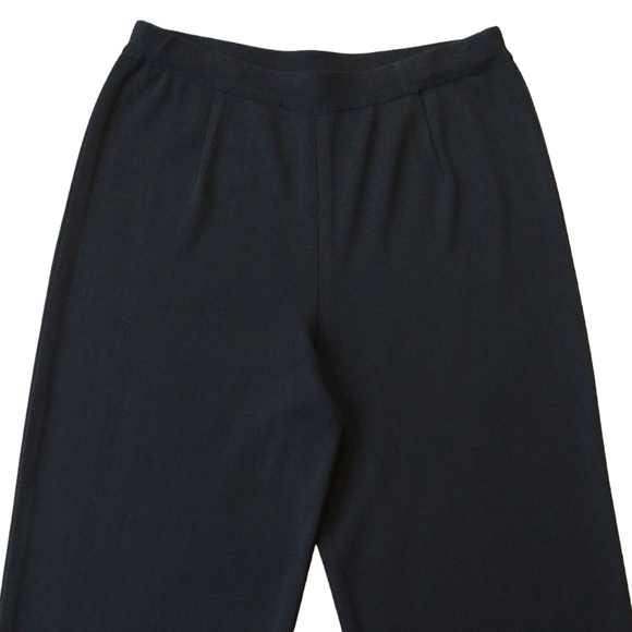 Exclusively Misook Black High Rise Knit Pull On Pants Straight Leg Classic - Picture 4 of 9